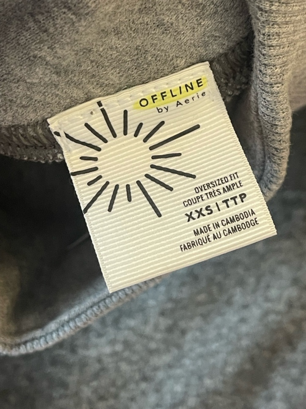 Offline by Aerie NWT Cloud Fleece Oversized Mockneck gray Sweatshirt - Picture 3 of 11